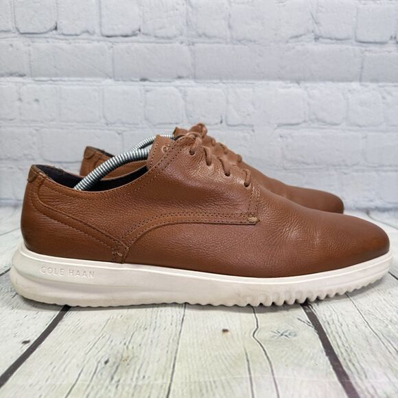 Cole Haan Grand Zero Loafers Mens Size 11 Brown Leather Casual Lace Up Shoes - Picture 1 of 15